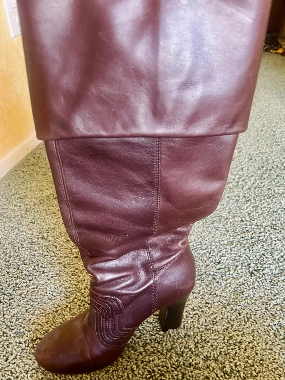 Miss Sixty Over-the-Knee Leather Boots - Dark Brown